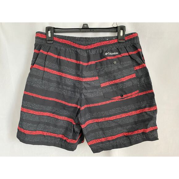 Columbia Omni-Shield Gray with Red Stripes Swim Trunks Medium - Picture 2 of 4